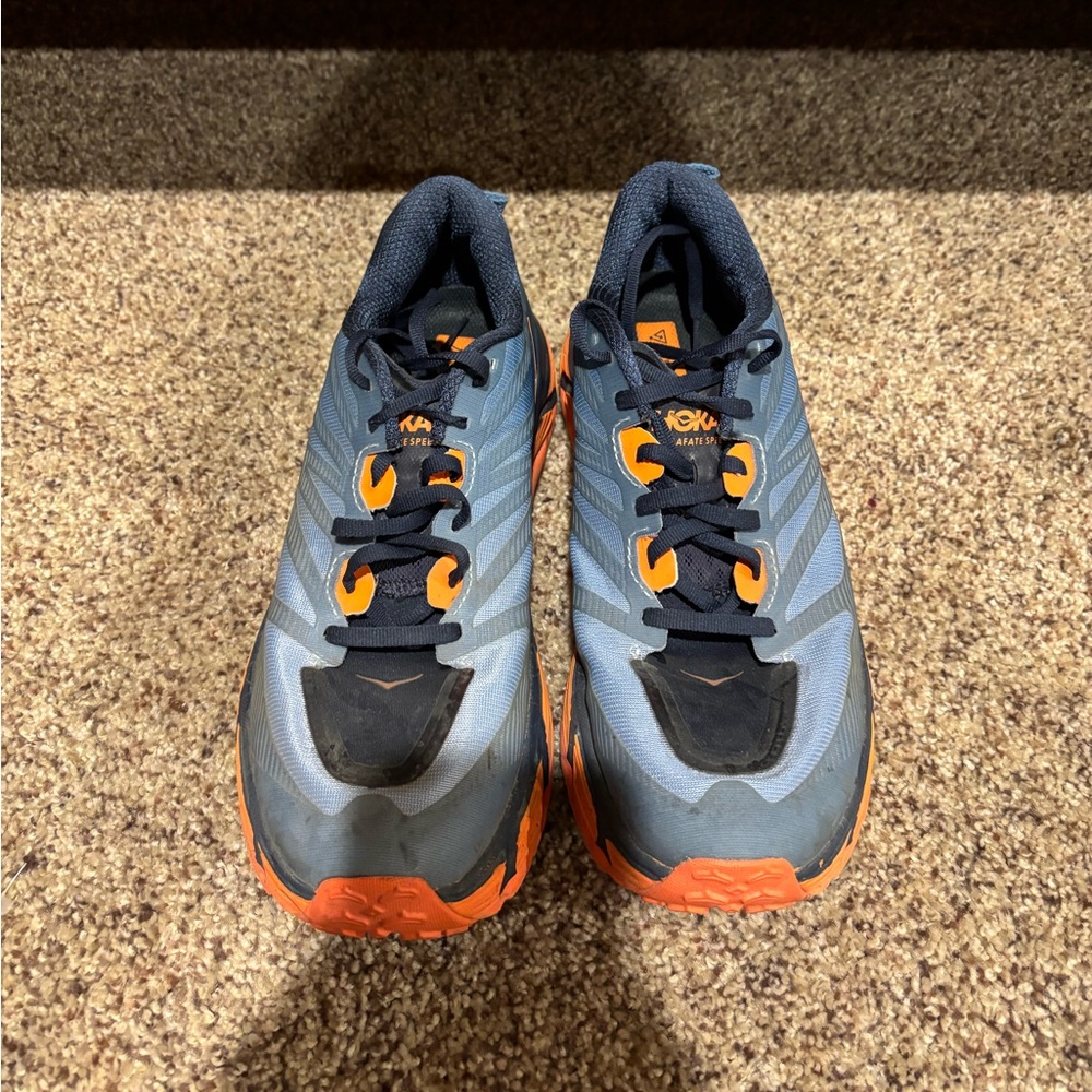 Hoka Men's Athletic Shoes in Gray and Orange💙🧡